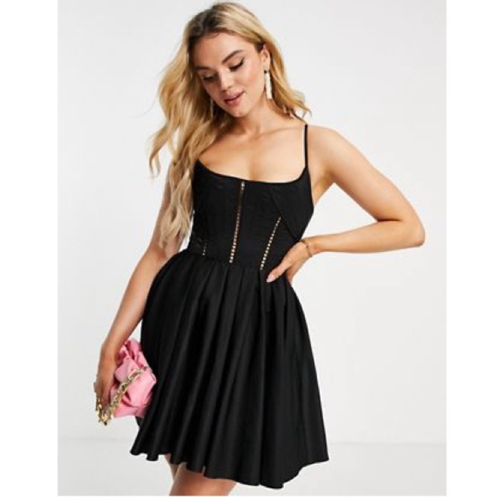 ASOS corset black dress